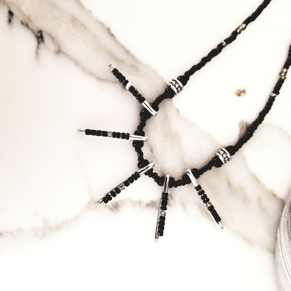 Handmade Safety Pin Necklace - Picture 2 of 12